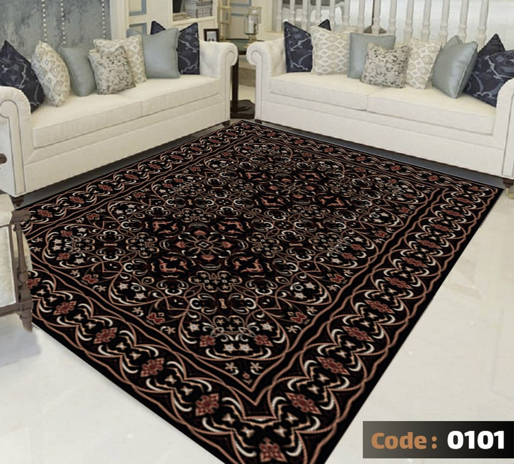کاورفرش روفرشی دورکشدار گوشه لیفه ای لاکی ، آبی و متنوع کد 0101