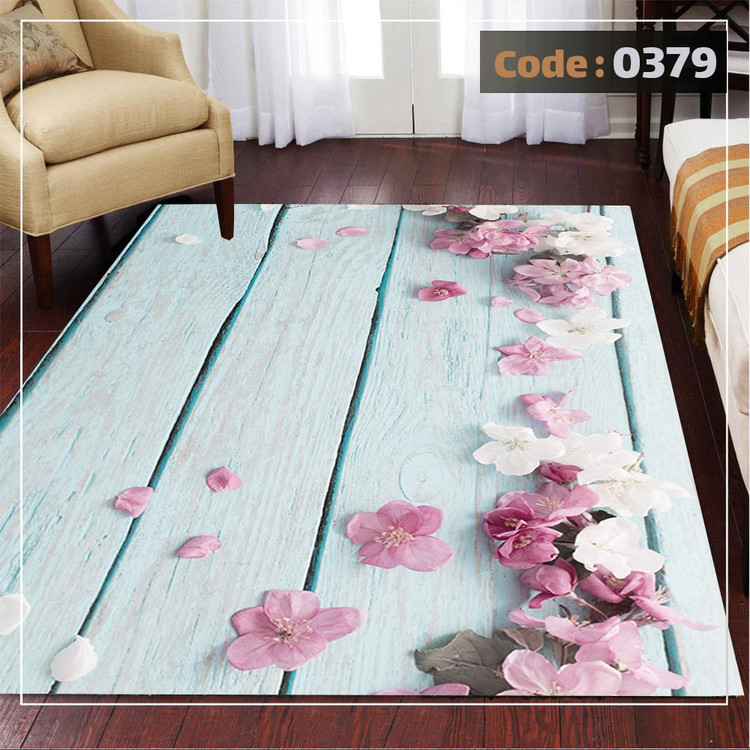 کاورفرش روفرشی دورکشدار گوشه لیفه ای لاکی ، آبی و متنوع کد 0379