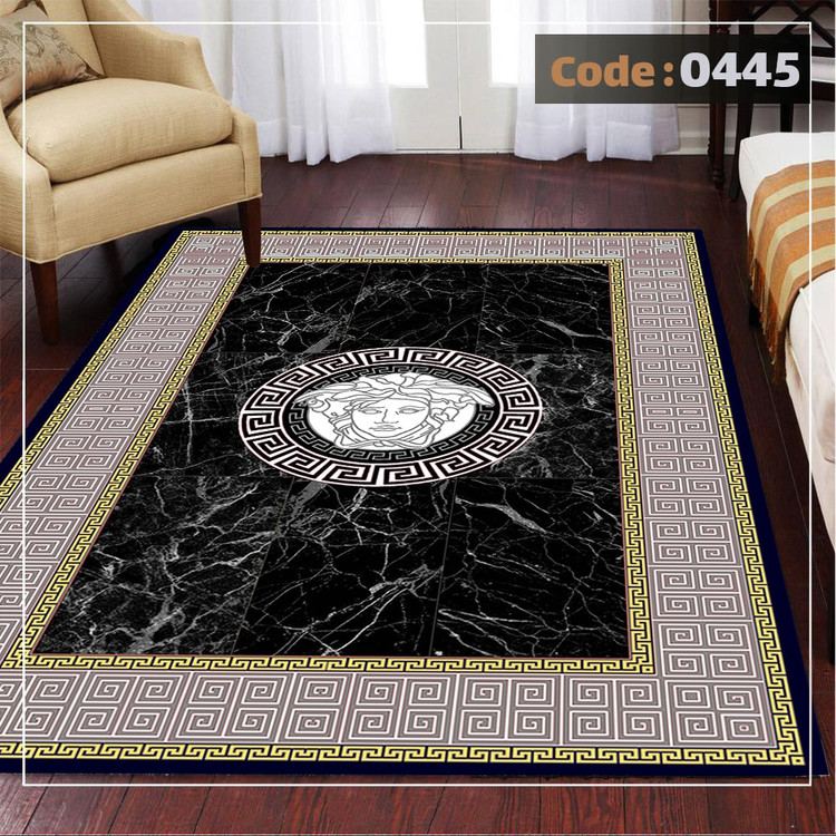 کاورفرش روفرشی دورکشدار گوشه لیفه ای لاکی ، آبی و متنوع کد 0445