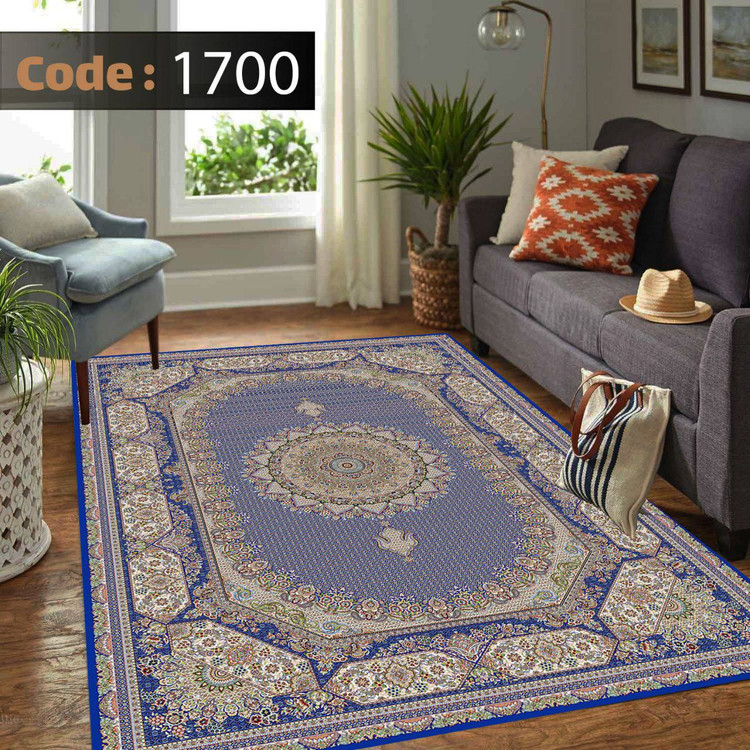 کاورفرش روفرشی دورکشدار گوشه لیفه ای طوسی کرم کد 1700