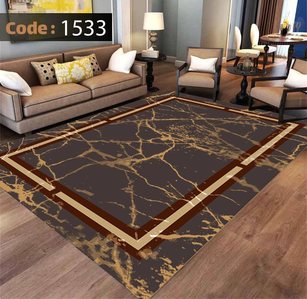 کاورفرش روفرشی دورکشدار گوشه لیفه ای طوسی کرم کد 1533