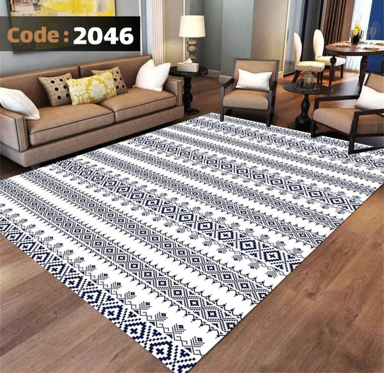 کاورفرش روفرشی دورکشدار گوشه لیفه ای طوسی کرم کد 2046
