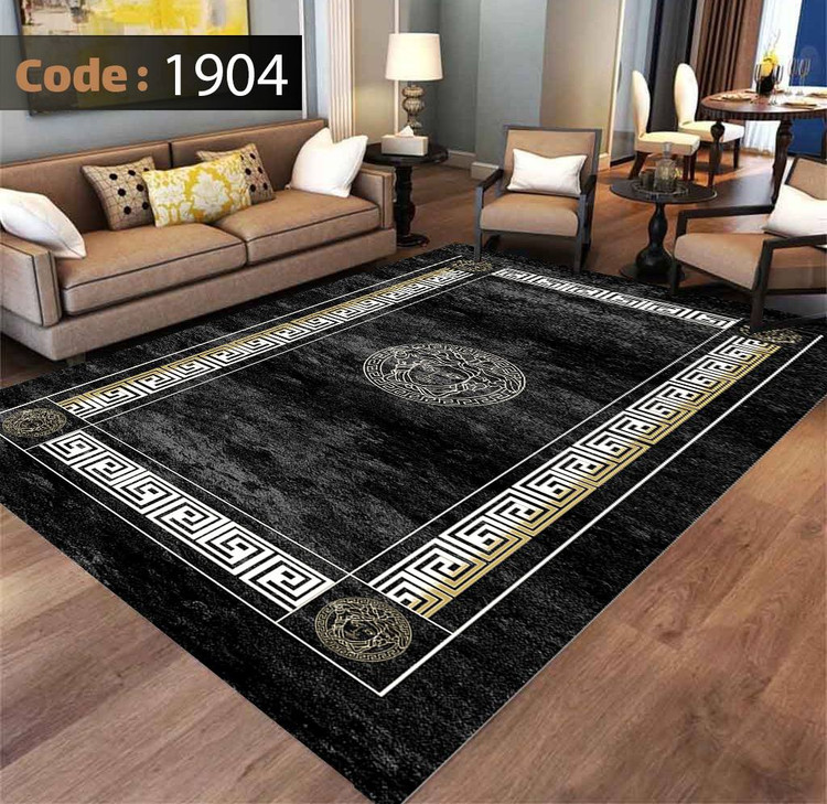 کاورفرش روفرشی دورکشدار گوشه لیفه ای لاکی ، آبی و متنوع کد 1904