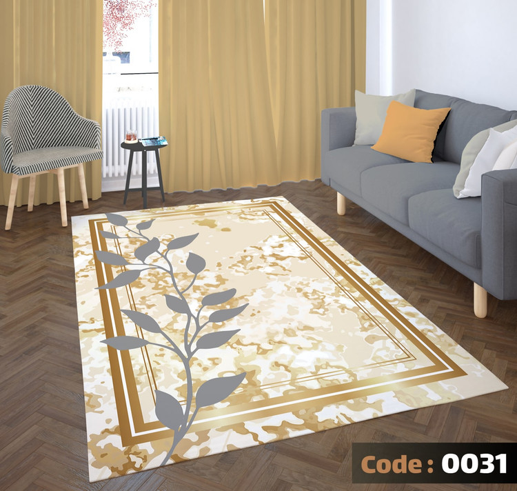 کاورفرش روفرشی دورکشدار گوشه لیفه ای طوسی کرم کد 0031