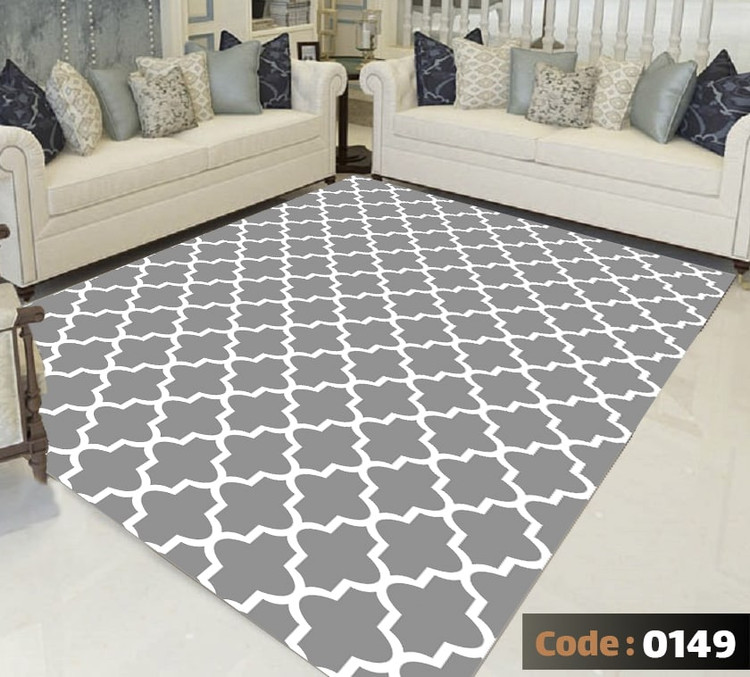 کاورفرش روفرشی دورکشدار گوشه لیفه ای طوسی کرم کد 0149