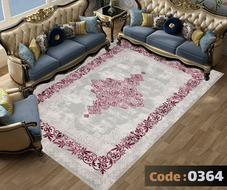 کاورفرش روفرشی دورکشدار گوشه لیفه ای طوسی کرم کد 0364