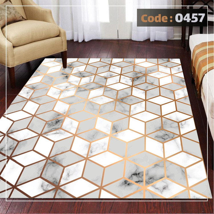 کاورفرش روفرشی دورکشدار گوشه لیفه ای طوسی کرم کد 0457