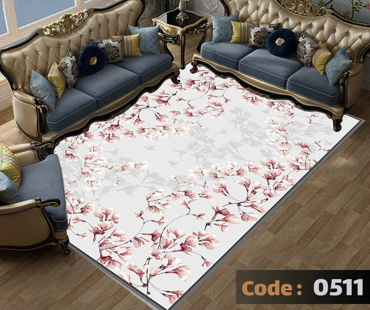 کاورفرش روفرشی دورکشدار گوشه لیفه ای طوسی کرم کد 0511
