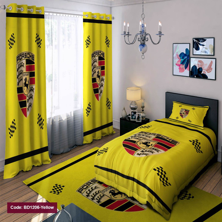 پرده پانچی مخمل چاپی پسرانه کد 1206 yellow