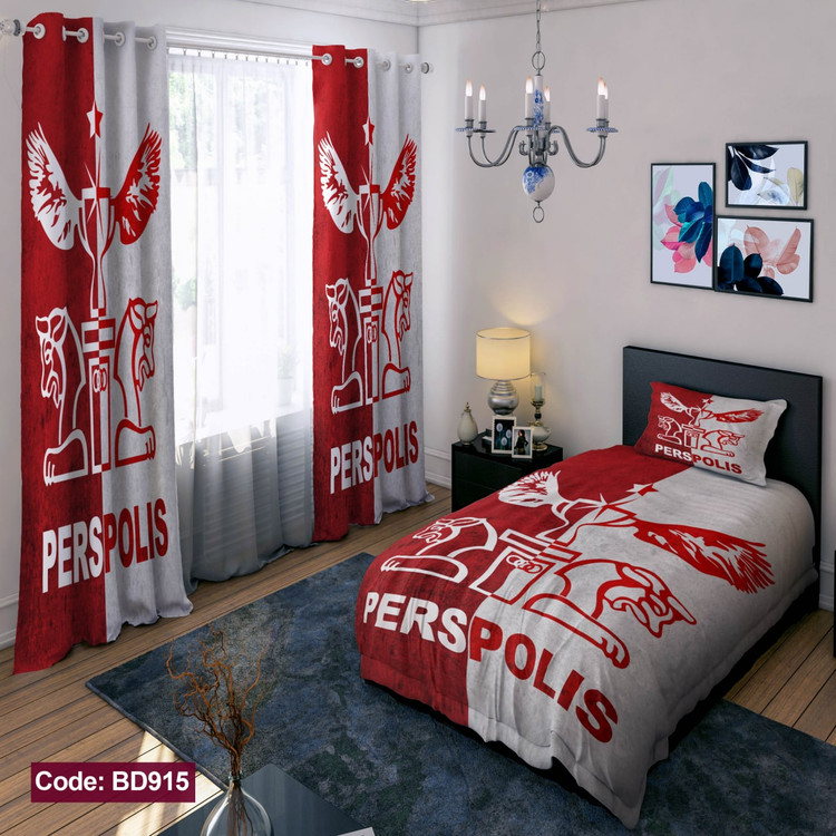 پرده پانچی مخمل چاپی پسرانه کد 915 red