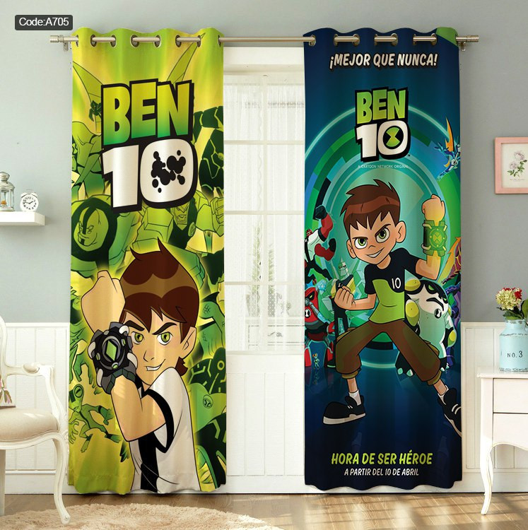 پرده پانچی مخمل چاپی پسرانه کد 705 a