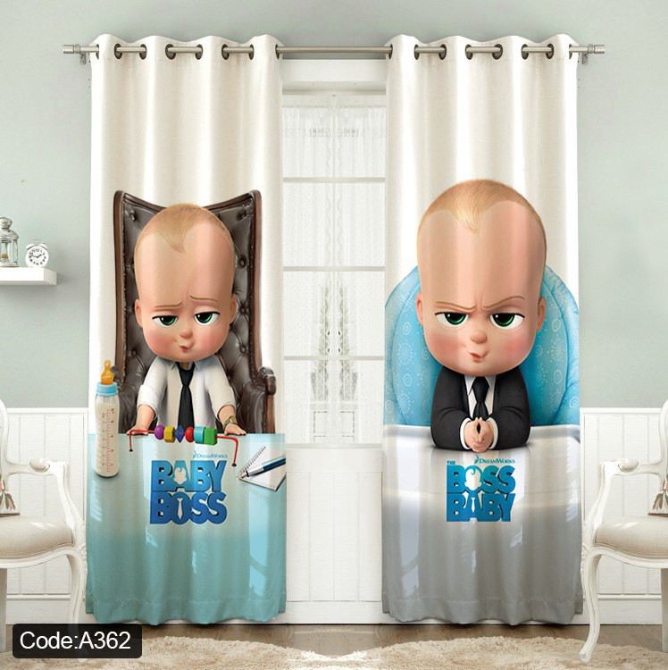 پرده پانچی مخمل چاپی پسرانه کد a 362