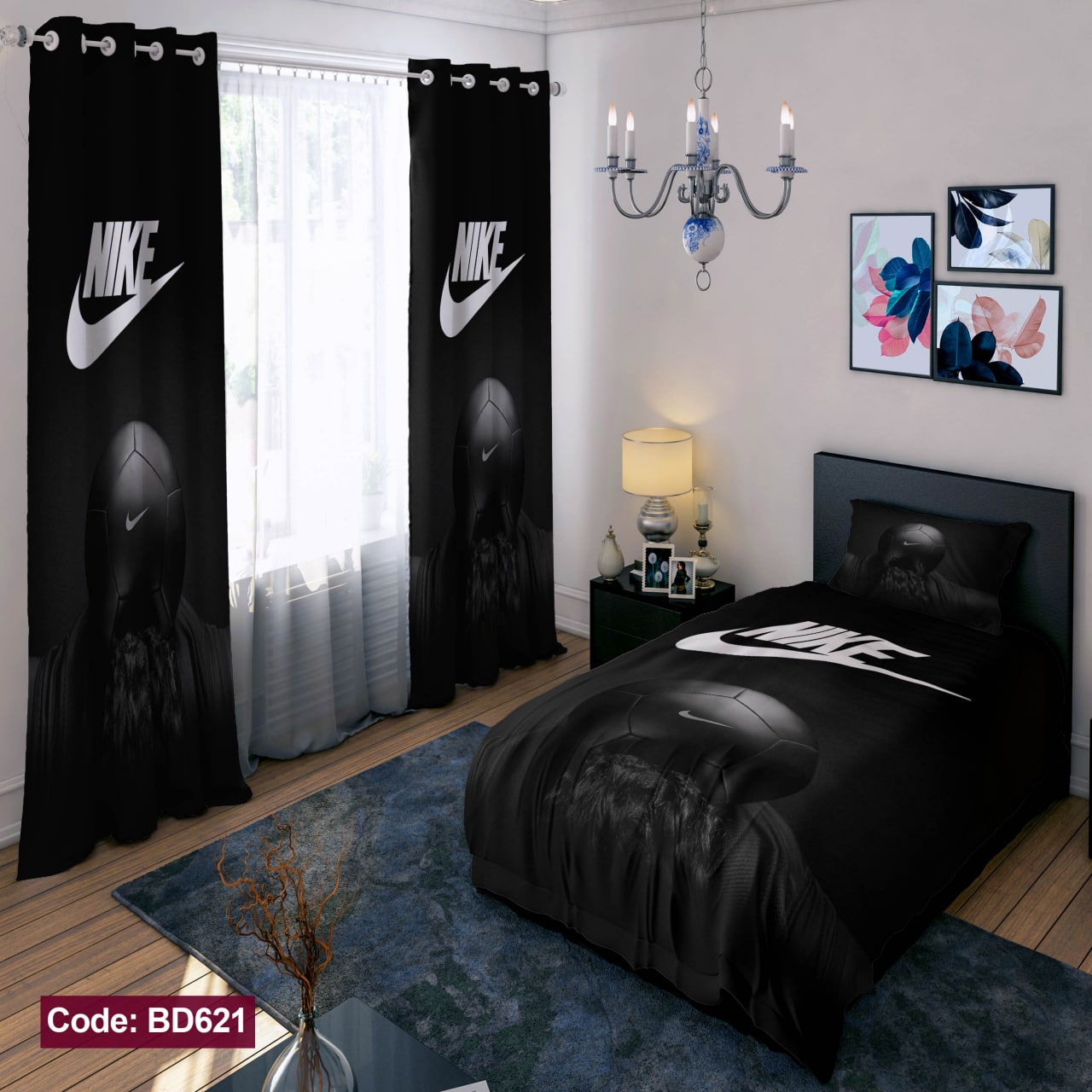 پرده پانچی مخمل چاپی پسرانه کد BD 621