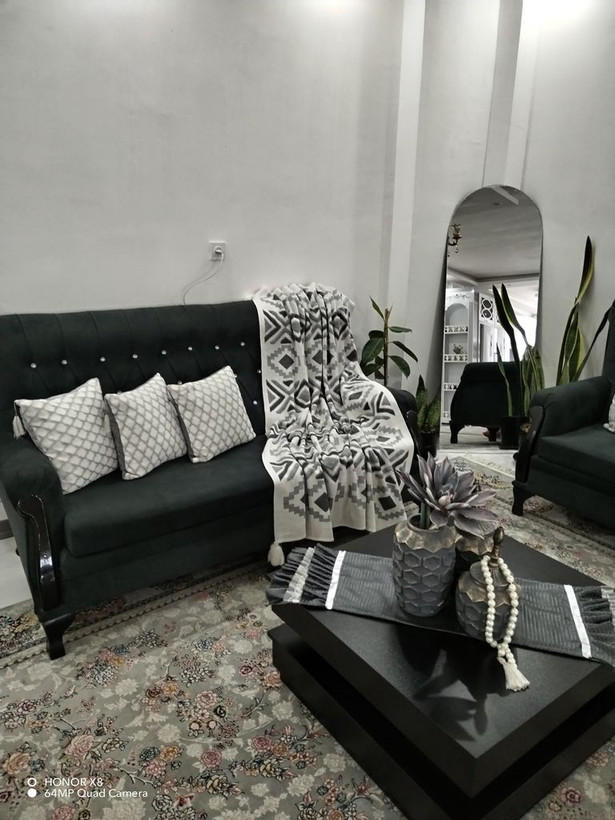 شال مبل برجسته طرح پانچ نخ اکریلیک کوسن ست موجود