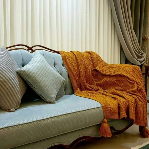 شال مبل سه نفره نخ اکریلیک ترک طرح دیانا