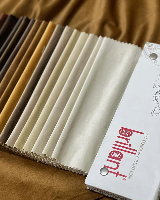 پرده پانچ وسط حریر با دو دکور مخمل مناسب برای پنجره 4 متری